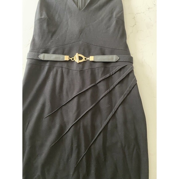 Cache Womens Dress Size 12 Large Black Cocktail Belt LBD - Picture 8 of 9